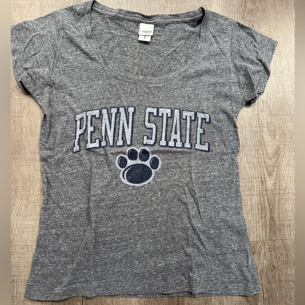 Penn State Heather Gray Scoop Neck T-Shirt